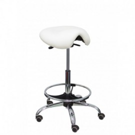 Taburete Pony en Similpiel Blanco